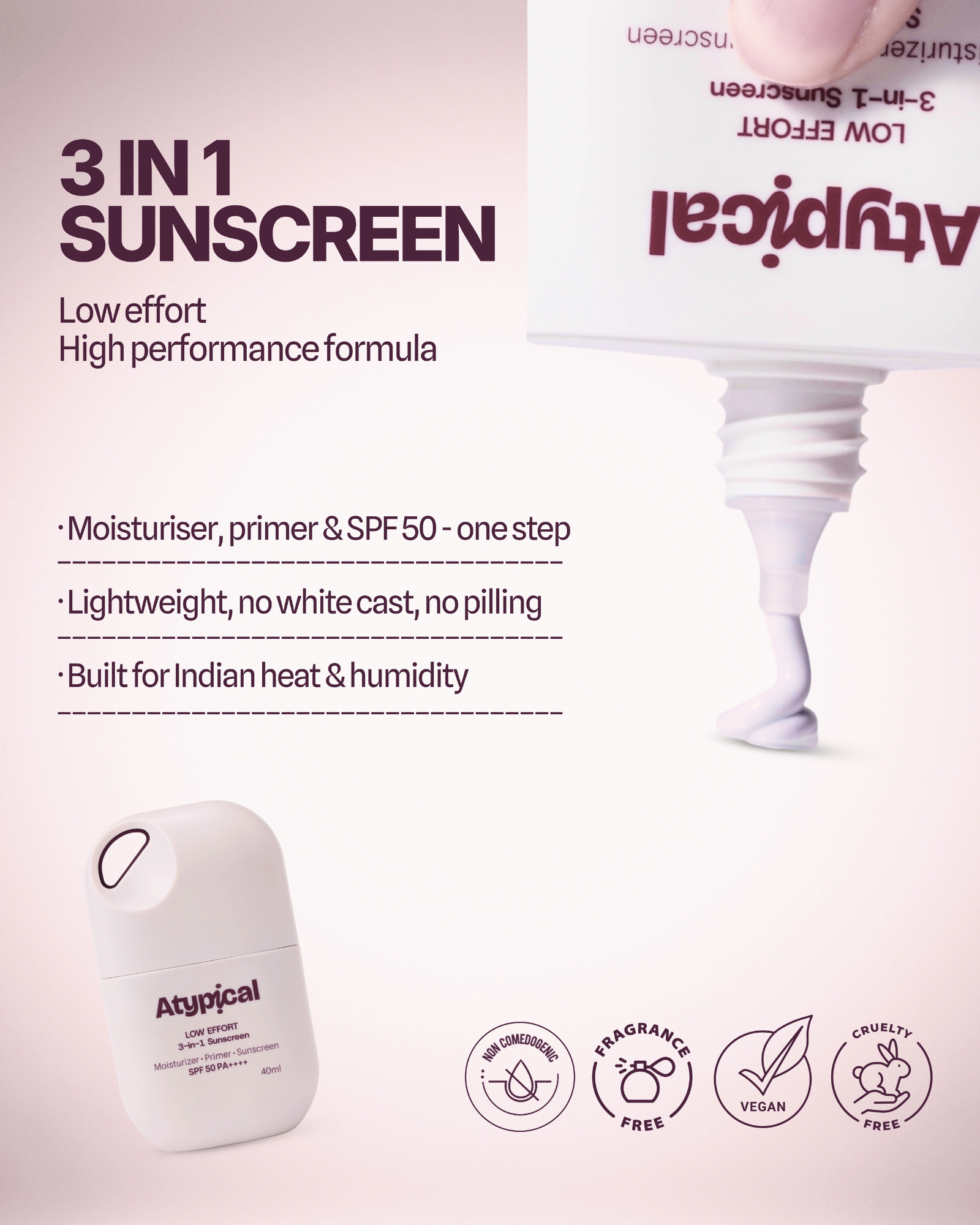 Low Effort 3-in-1 Sunscreen